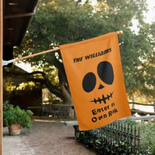 Spooky Scary Enter At Own Risk Halloween Decor House Flag