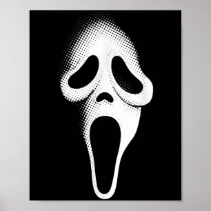 Spooky Scary Ghost Face Horror Party Mask Hallowee Poster