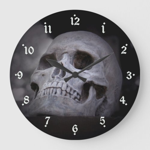 Spooky Scary Goth Skull Clock