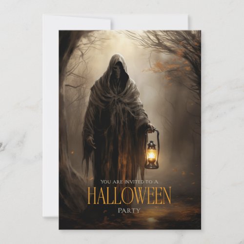 Spooky Scary Grim Reaper Adult Halloween Party Invitation