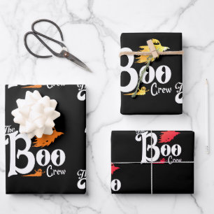 Spooky scary Halloween ghost wrapping paper