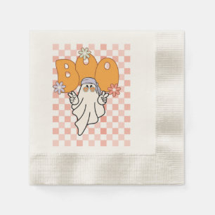 spooky scary retro vintage ghost design napkins
