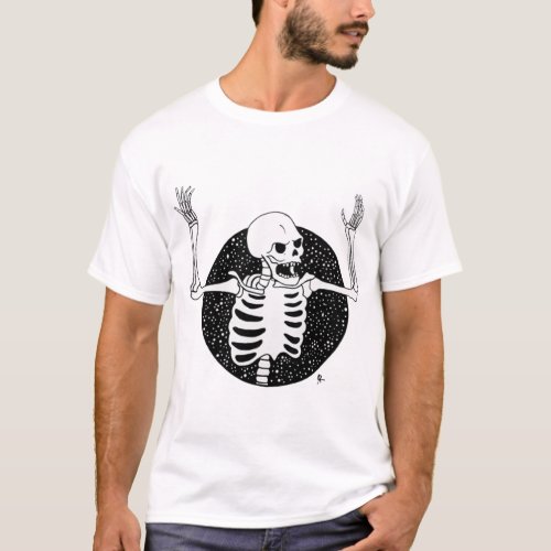 Spooky Scary Skeleton by Skye Rain Art Premium Sco T_Shirt