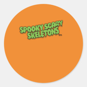 Spooky Scary Skeletons Orange Sticker! Classic Round Sticker
