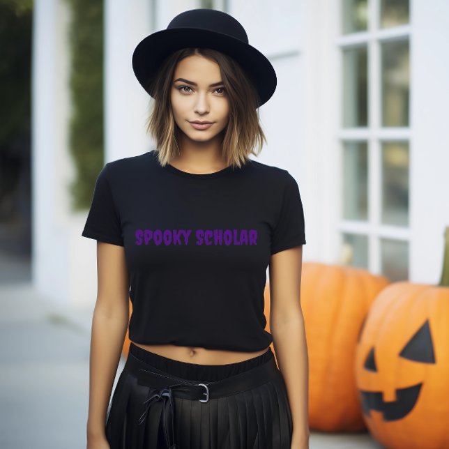 Spooky Scholar purple typography T-Shirt (Creator Uploaded)