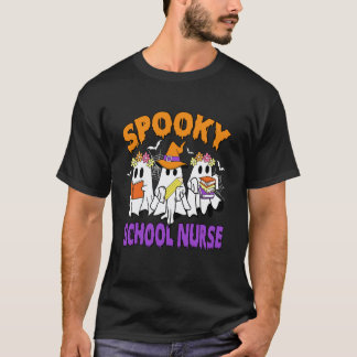 Spooky School Nurse Funny Ghost Halloween T-Shirt