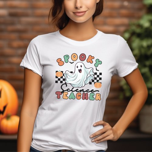 Spooky Science Teacher Retro Halloween T_shirt