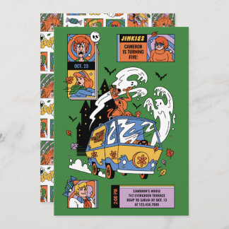 Spooky Scooby-Doo Mystery Machine Birthday Invitation