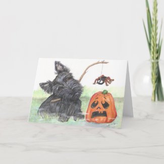 Spooky Scottie (Blank Inside) Holliday Card 