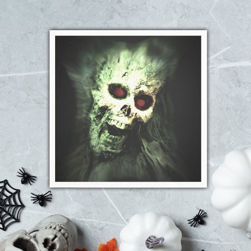 Spooky Screaming Skull Halloween Napkins