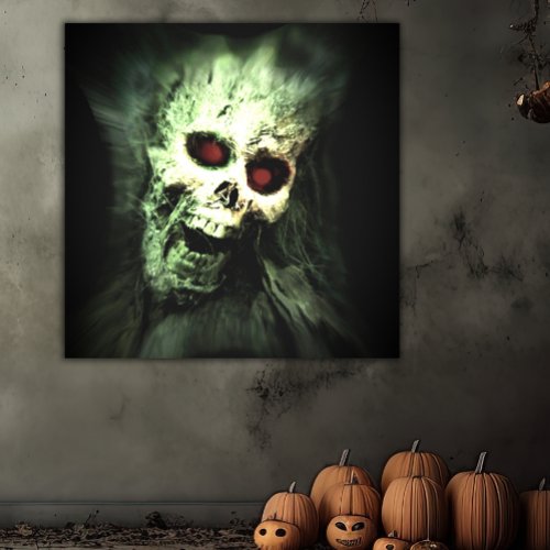 Spooky Screaming Skull Halloween Poster