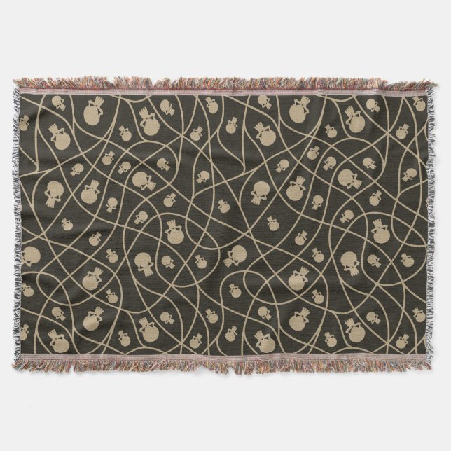 Spooky Seamless Pattern A (Style: 2) Throw Blanket (Front)