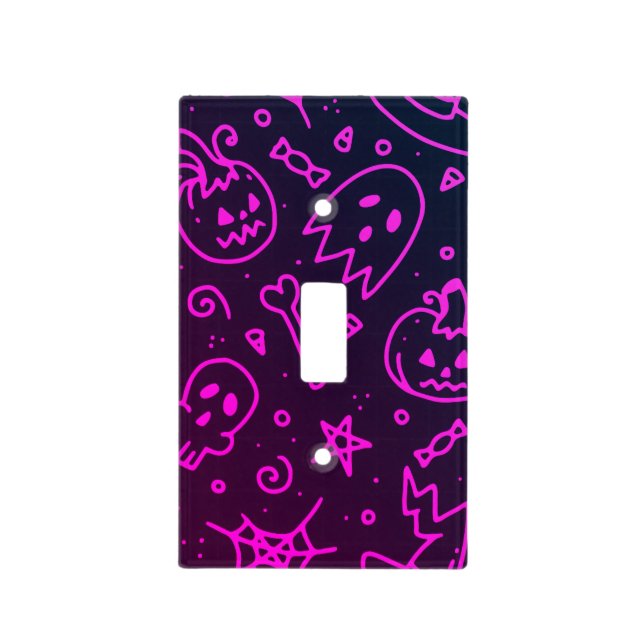 Spooky Seamless Pattern B (Style: 1) Light Switch Cover (Front)