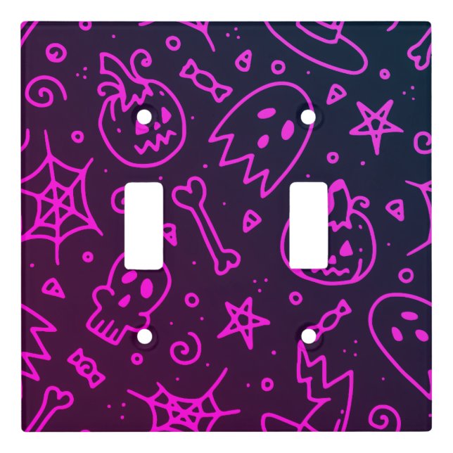 Spooky Seamless Pattern B (Style: 1) Light Switch Cover (Front)