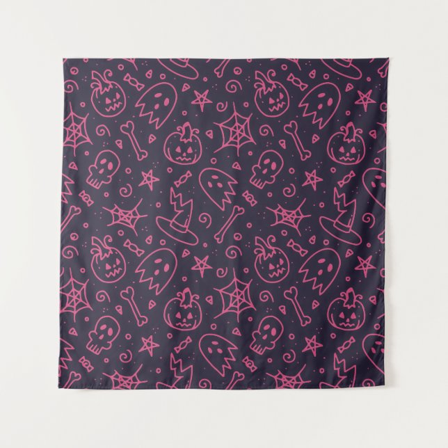 Spooky Seamless Pattern B (Style: 1) Tapestry (Front)