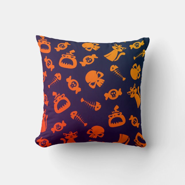 Spooky Seamless Pattern C (Style: 1) Throw Pillow (Front)