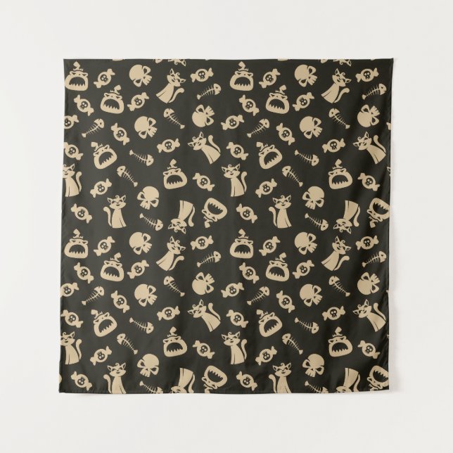 Spooky Seamless Pattern C (Style: 3) Tapestry (Front)