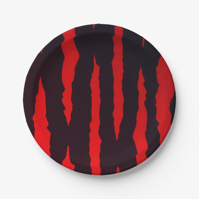 Spooky Seamless Pattern G (Style: 1) Paper Plates (Front)