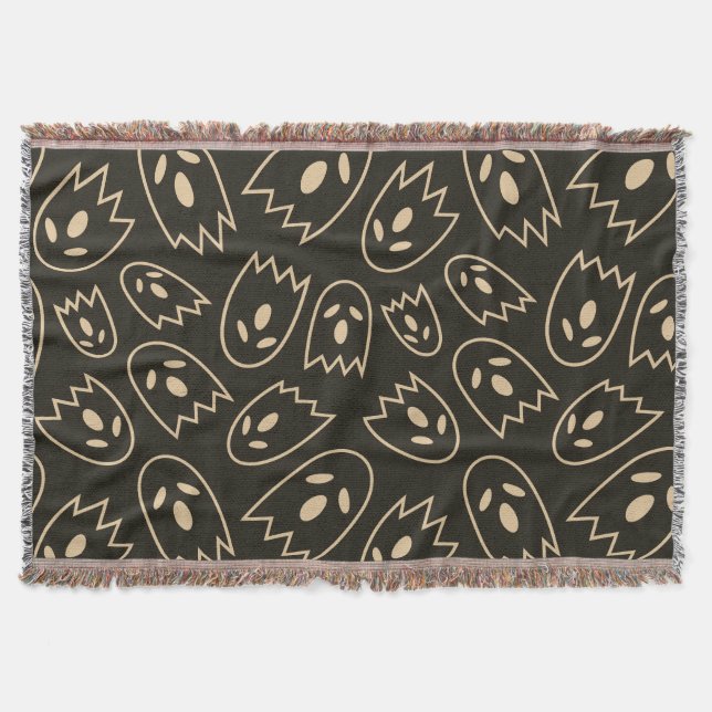 Spooky Seamless Pattern H (Style: 3) Throw Blanket (Front)
