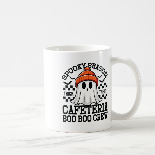 Spooky Season A Cafeteria Boo Crew Teacher Lunch L Coffee Mug (Right)