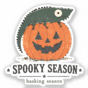 Spooky Season Basking Season Bearded Dragon Art Sticker