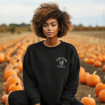 Spooky Season Black And White Skull Sweatshirt by rileyandzoe at Zazzle