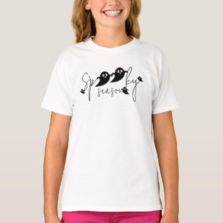 Spooky Season Black Ghost Cute Lettering Halloween T-Shirt