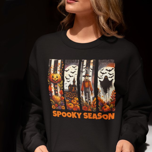 Spooky Season Brush Stroke Halloween Fall Autumn Sweatshirt (Creator Uploaded)