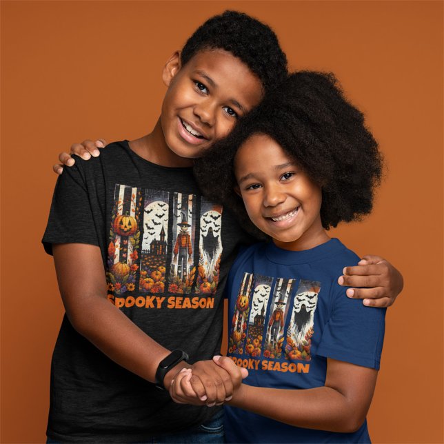 Spooky Season Brush Stroke Halloween Fall Autumn T-Shirt (Creator Uploaded)