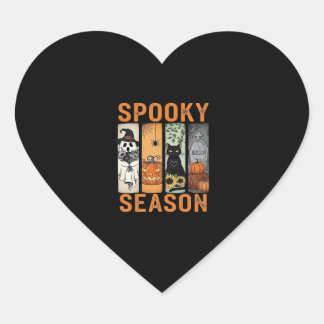 Spooky Season – Cute Ghost, Black Cat, Pumpkin & H Heart Sticker