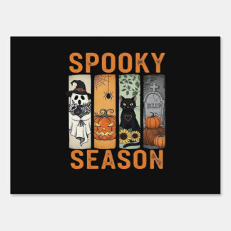 Spooky Season � Cute Ghost, Black Cat, Pumpkin & H Sign