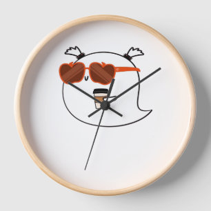 Spooky Season Cute Ghost Classic T-Shirt Clock