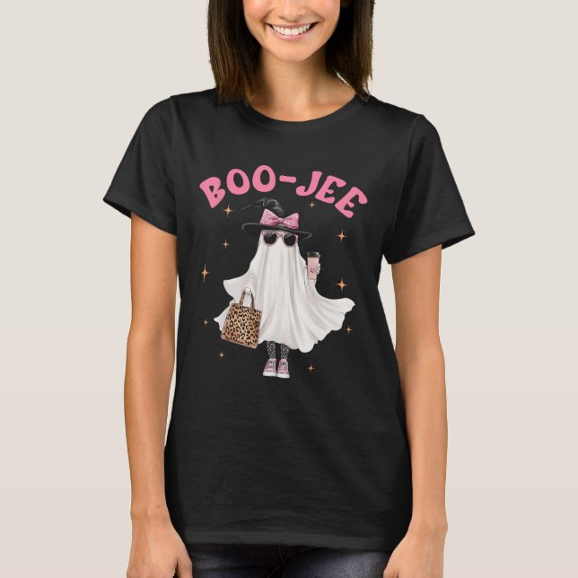 Spooky Season Cute Ghost Funny Halloween Boujee Bo T-Shirt (Front)