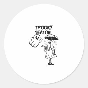 Spooky Season Cute Ghost Halloween Classic Round Sticker