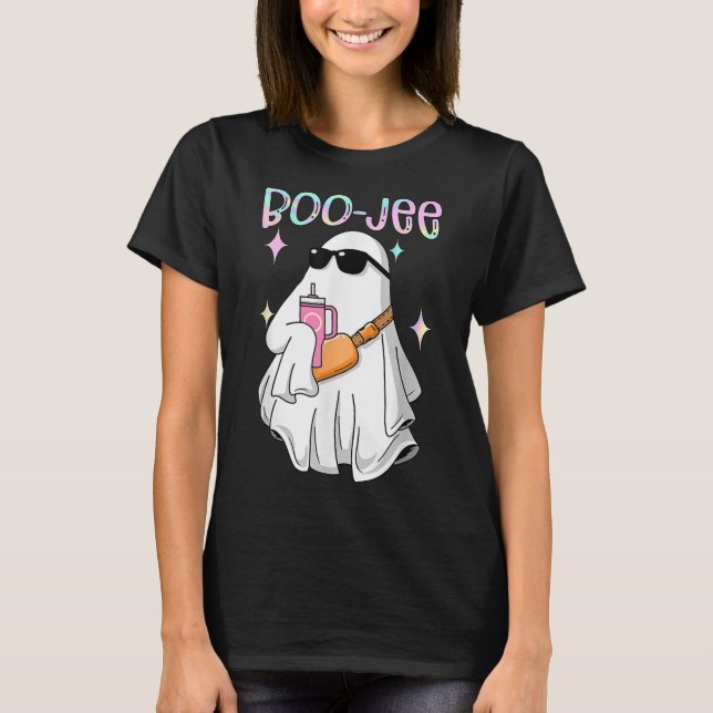 Spooky Season Cute Ghost Halloween Costume Boujee  T-Shirt (Front)