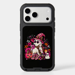 Spooky Season Cute Ghost in Witch Hat and Pumpkin iPhone 17 Pro Max Case