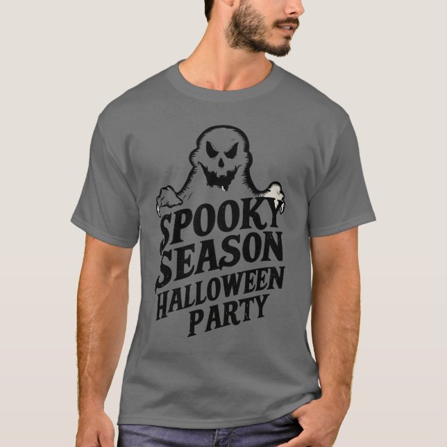 Spooky Season Cute Halloween  Party T Shirt Design (Front)