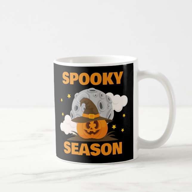 Spooky Season Cute Orange Pumpkin Halloween  Coffee Mug (Right)