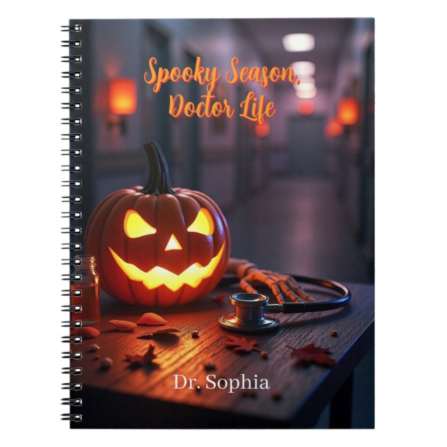 Spooky Season Doctor Life Personalized Notebook (Front)