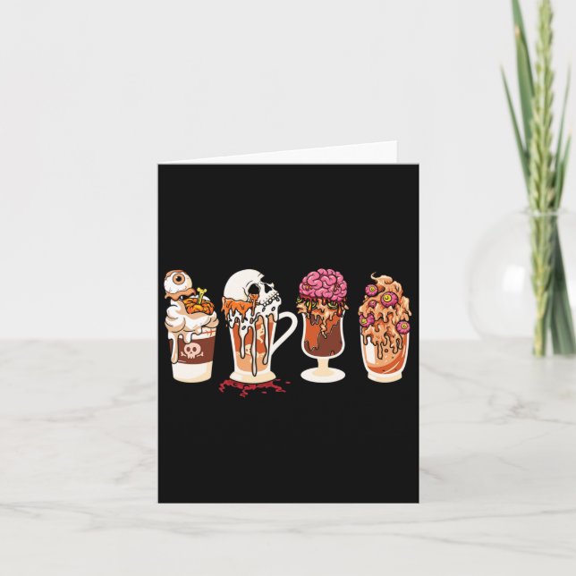 Spooky Season Fall Coffee Horror Movie And Coffee  Card (Front)