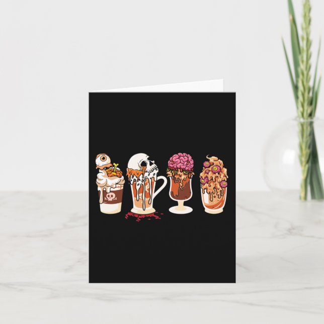 Spooky Season Fall Coffee Horror Movie And Coffee  Card (Front)