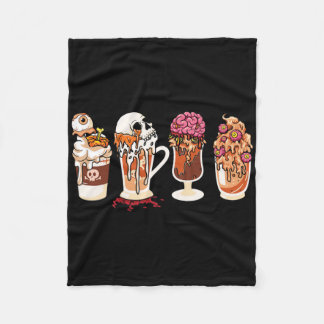 Spooky Season Fall Coffee Horror Movie And Coffee Fleece Blanket