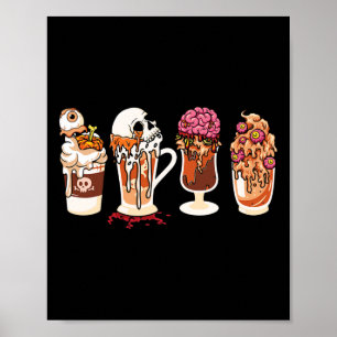 Spooky Season Fall Coffee Horror Movie And Coffee Poster