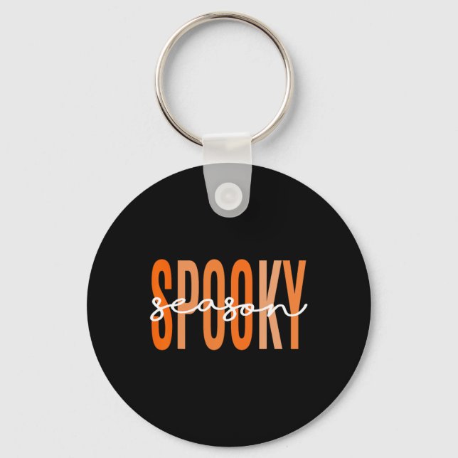 Spooky Season  Fall Pumpkin Halloween Teacher Stud Keychain (Front)