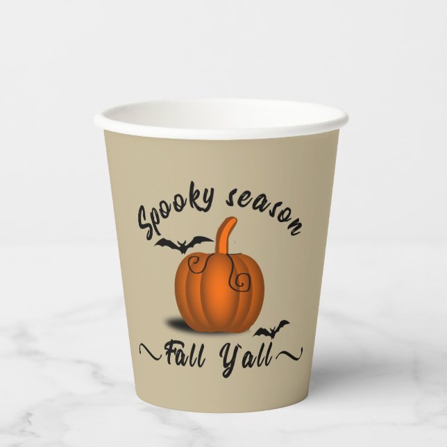 Spooky season fall yall paper cups (Front)