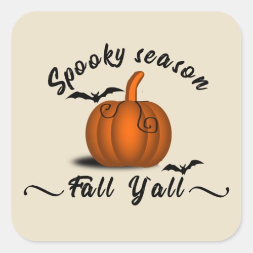 Spooky season fall yall square sticker