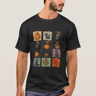 Spooky Season Floral Halloween Pumpkin Autumn Jack T-Shirt
