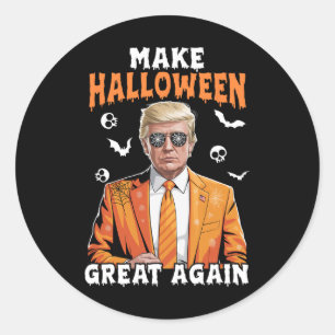 Spooky Season Funny Make Halloween Great Again Don Classic Round Sticker