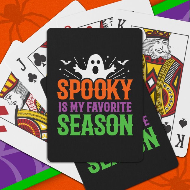 Spooky Season Ghost Bats Scary Happy Halloween Poker Cards (Creator Uploaded)
