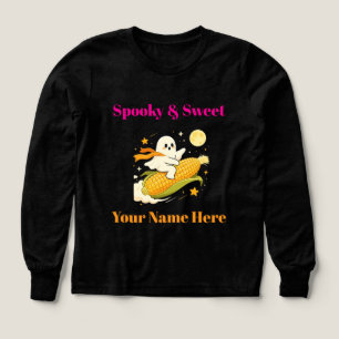 Spooky Season Ghost Flying On Corn Graphic T-Shirt Tri-Blend Shirts